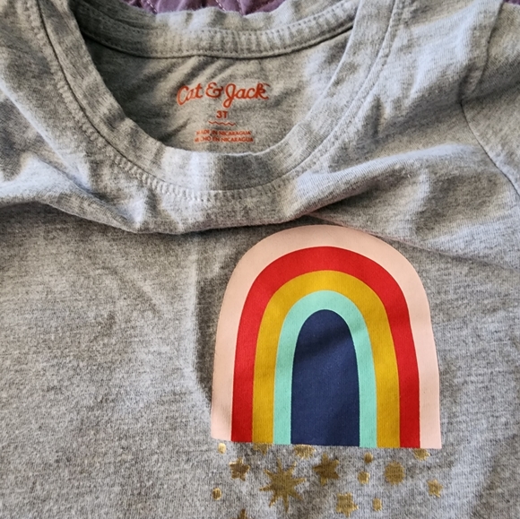 Lot of 3 - Girl's Cat & Jack Hoodie and Two (2) Tees - Picture 3 of 4